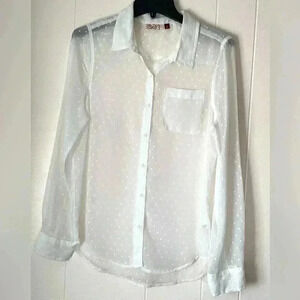 NWT SO Women Sheer Georgette Casual Shirt SIZE Large